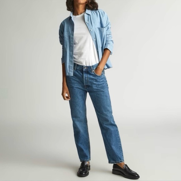 Everlane Denim - Everlane The Relaxed Straight Jean Size 30 Bottom Fly Vintage Wash Mid Rise